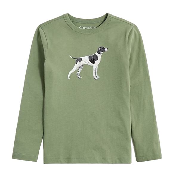 **NWT J. Crew Boys' Green W/Pointer Dog Graphic Tee - Picture 9 of 9